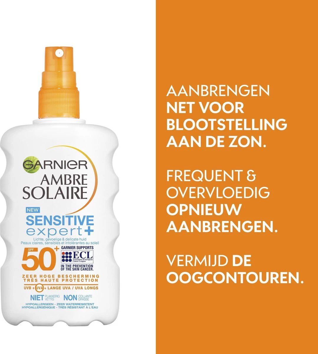 Garnier Ambre Solaire Sensitive Expert Zonnebrandspray SPF 50+ - Zonnebrand Voor De Gevoelige Huid - 200 Ml - Afbeelding 13