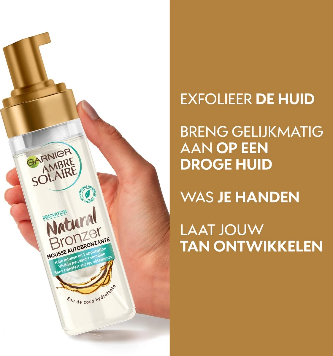 Garnier Ambre Solaire Self Tan Zelfbruiner Mousse - 200ml - Afbeelding 4