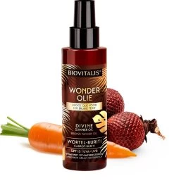 BIOVITALIS Wonder Olie - SPF 15 - Zonnebrandolie - Snelbruiner - Wortel - Buriti - 100 Ml