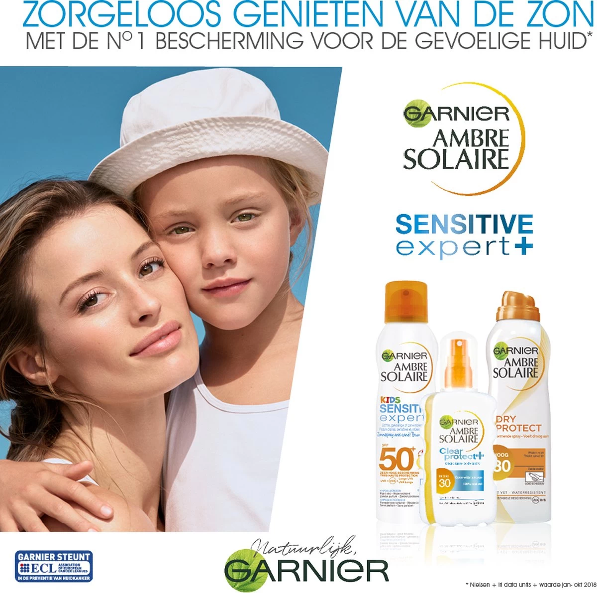 Garnier Ambre Solaire Sensitive Expert Zonnebrandspray SPF 50+ - Zonnebrand Voor De Gevoelige Huid - 200 Ml - Afbeelding 4