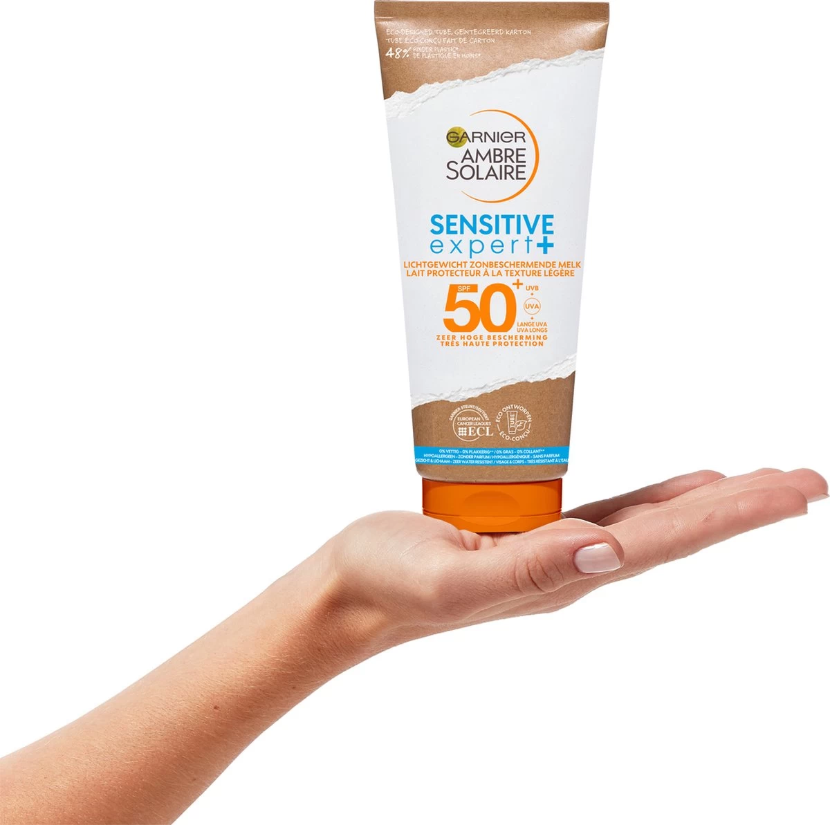 Garnier Ambre Solaire Sensitive Expert + Cardboard Tube Zonnebrand Melk SPF 50+ - 200 Ml - Afbeelding 3