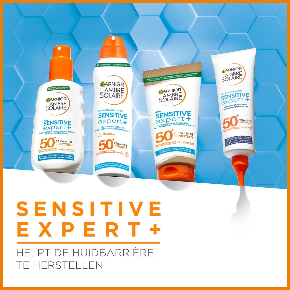Garnier Ambre Solaire Sensitive Expert Hypoallergene Zonnebrand Spray SPF 50+ - Ceramide Protect - 150ml - Afbeelding 7