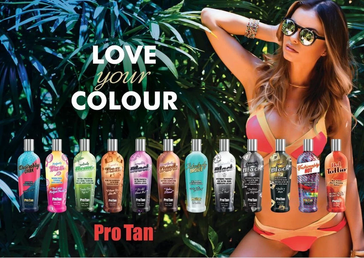 PRO TAN INSTANTLY BLACK 50X DHA Bronzers Zonnebankcreme - 250ml - Afbeelding 3
