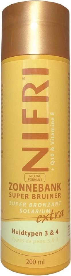 Nifri - Zonnebankcrème - Super Bruiner - Extra Huidtype 3 & 4 - Hydraterend En Verzorgend - Voor Gezicht En Lichaam - 200ml