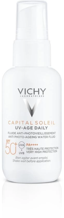 Vichy Capital Soleil UV-Age Daily SPF50+ - 40ml - Dagelijkse Zonnebrand Voor Het Gezicht - Voor Elk Huidtype, Ook Een Gevoelige Huid
