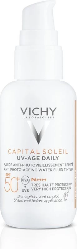 Vichy Capital Soleil UV-Age - Dagelijkse Zonnebrand Voor Het Gezicht - SPF50+ Getint - 40ml