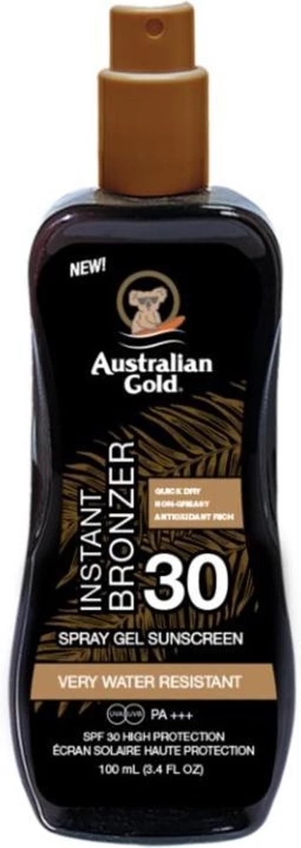 Australian Gold SPF 30 100ml Spray Gel + Bronzer Reisverpakking - Afbeelding 2