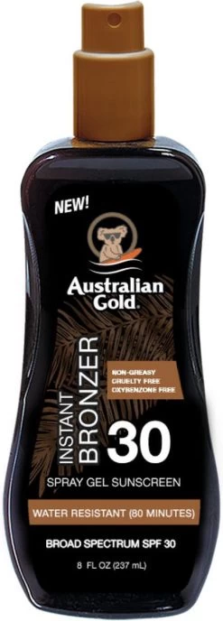 Australian Gold SPF30 Spray Gel Met Bronzer 237ml