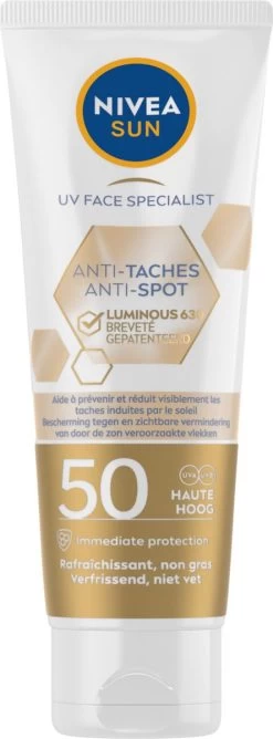 NIVEA SUN Luminous Gezicht Zonnebrand Anti-Pigment - SPF50 40 Ml