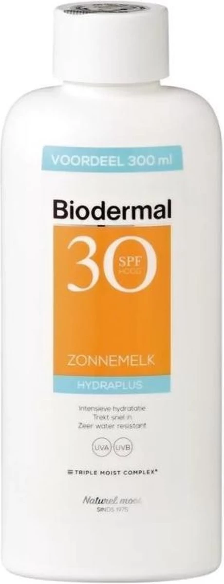 Biodermal Zonnebrand - Hydraplus - Zonnemelk - SPF 30 - Voordeelverpakking 300ml