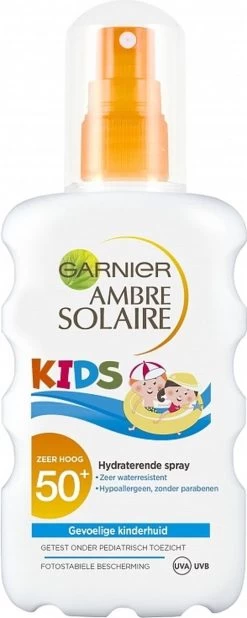 Garnier Ambre Solaire Kids Zonnebrandspray SPF 50+ - Zonnebrand Voor De Kinderhuid - 200 Ml