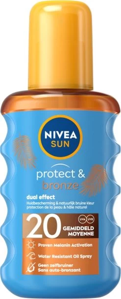 NIVEA SUN Protect & Bronze Beschermende Olie Spray SPF 20 - 200 Ml