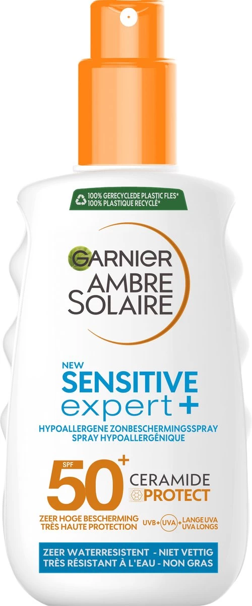 Garnier Ambre Solaire Sensitive Expert Hypoallergene Zonnebrand Spray SPF 50+ - Ceramide Protect - 150ml - Afbeelding 9