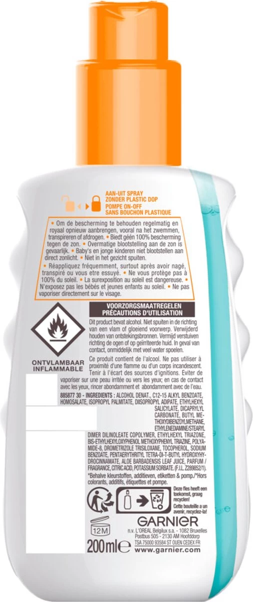 Garnier Ambre Solaire Invisible Protect Refresh Transparente Zonnebrandspray SPF 50 - 200ml - Afbeelding 2