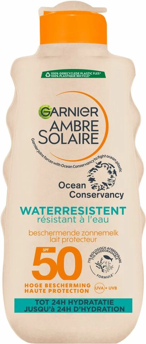 Garnier Ambre Solaire Waterresistente Zonnebrand Melk SPF 50 - 200 Ml