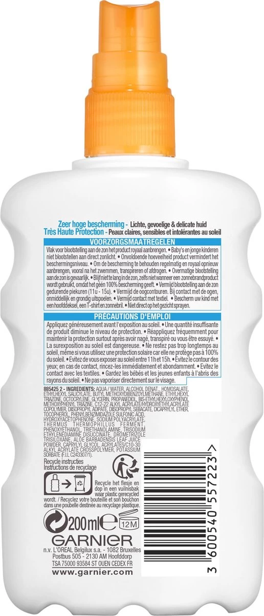 Garnier Ambre Solaire Sensitive Expert Zonnebrandspray SPF 50+ - Zonnebrand Voor De Gevoelige Huid - 200 Ml - Afbeelding 14