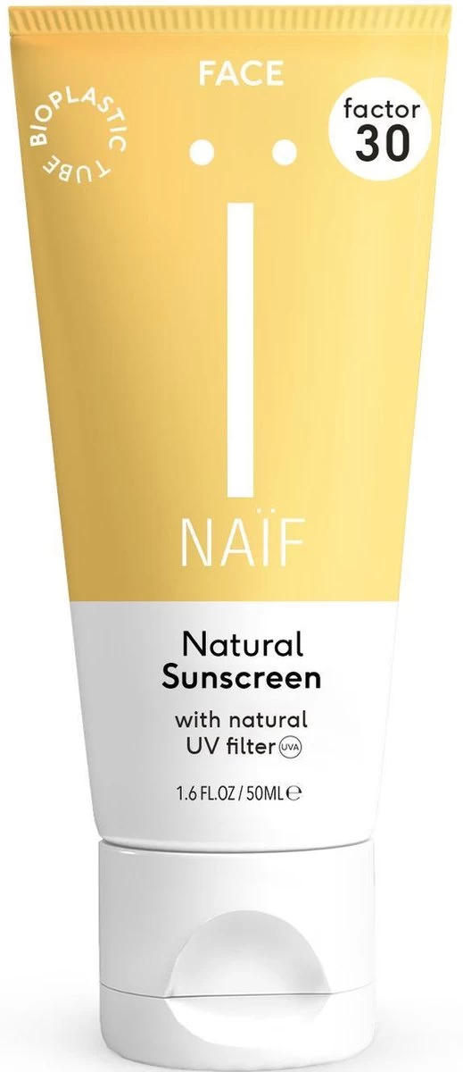 Naïf Zonnebrandcrème SPF30 – Voor Het Gezicht - 50ml - Met Natuurlijke Ingrediënten