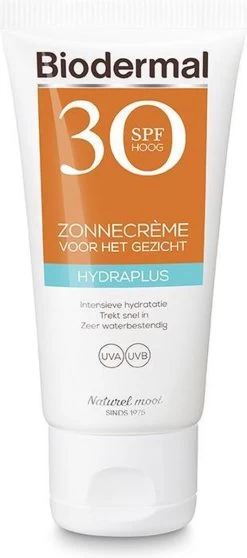 Biodermal Zonnebrand - Zonnebrandcreme Gezicht - Hydraplus Face SPF30 50ml