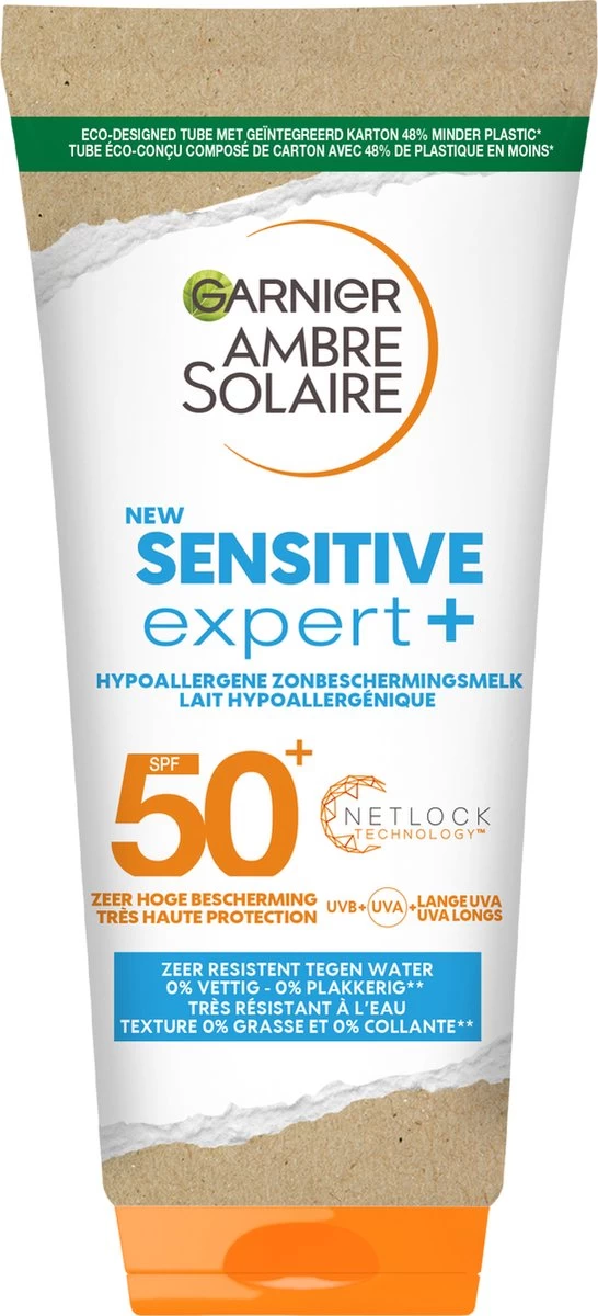 Garnier Ambre Solaire Sensitive Expert + Cardboard Tube Zonnebrand Melk SPF 50+ - 200 Ml - Afbeelding 6