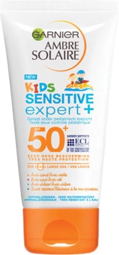 Garnier Ambre Solaire Sensitive Expert+ Kids Zonnebrandmelk Tube SPF50+ - Zonnebrand Voor De Kinderhuid - 200 Ml