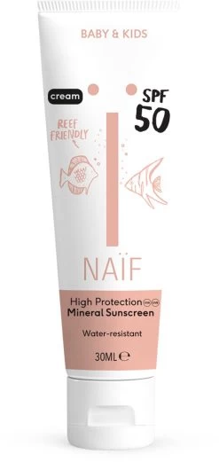 Naïf Zonnebrand Crème SPF50 - 30ML - Baby & Kids - Met Natuurlijke Ingrediënten