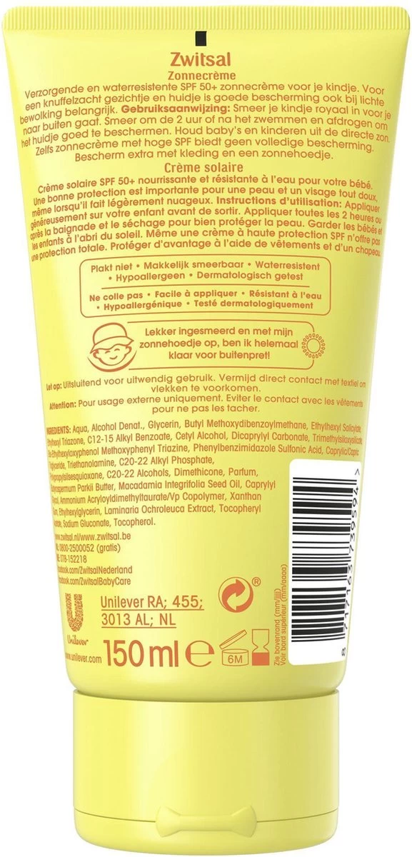 Zwitsal SPF 50+ Zonnecreme - 150 Ml - Afbeelding 2