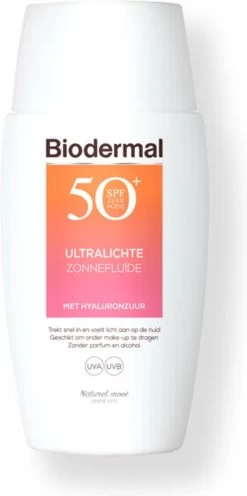 Biodermal Ultralichte Zonnefluide - Zonnebrand Met SPF50+ - Met Hyaluronzuur - Zonnebrand Gezicht