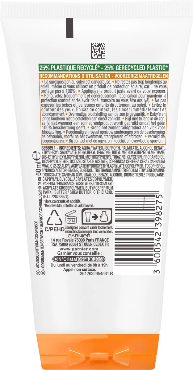 Garnier Ambre Solaire Mini Reisformaat Zonnebrand Melk Factor 50 - 50 Ml - Afbeelding 2