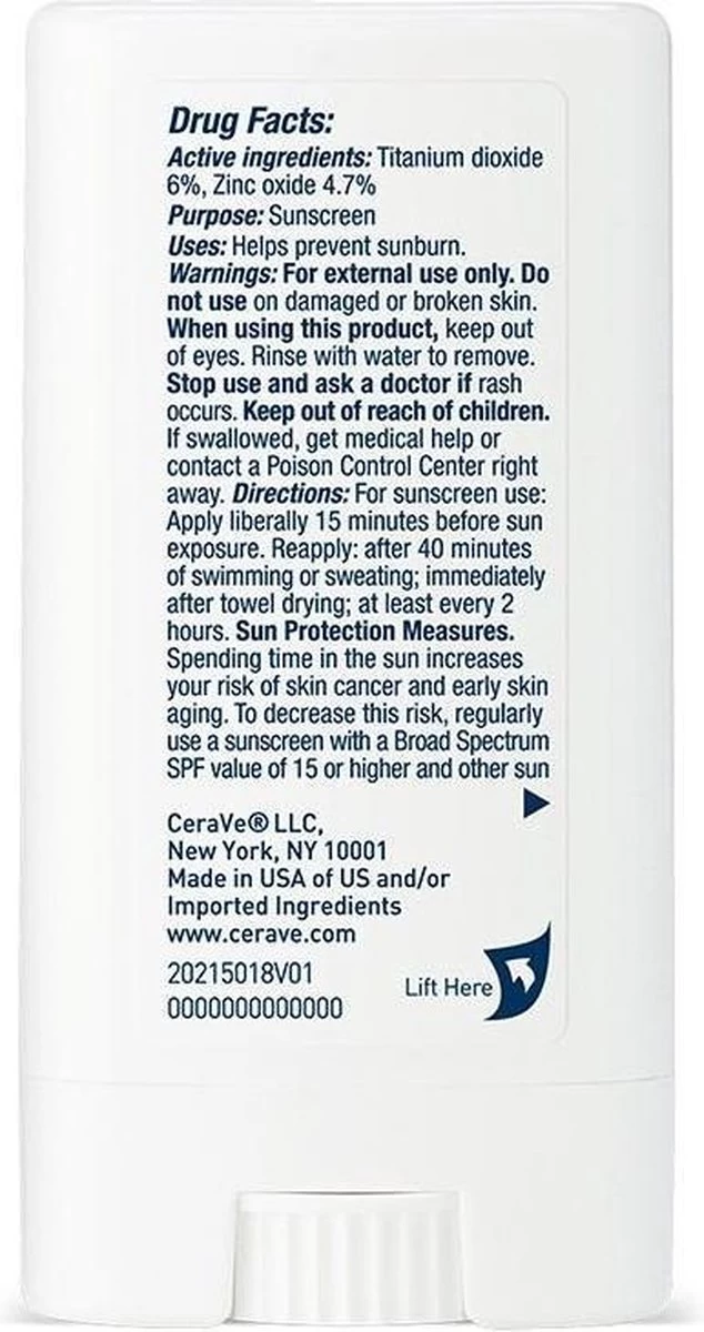 CeraVe Minerale Zonnebrandcrème Stick SPF 50 - Afbeelding 2