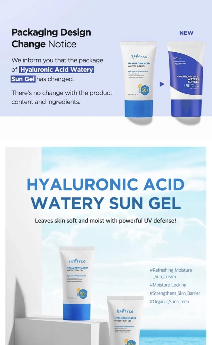 Isntree Hyaluronic Acid Watery Sun Gel SPF50+ PA++++ - - Afbeelding 3