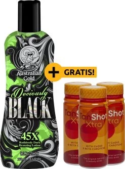 Australian Gold Deviously Black + 3 GRATIS Tan Shots T.w.v. €5,85